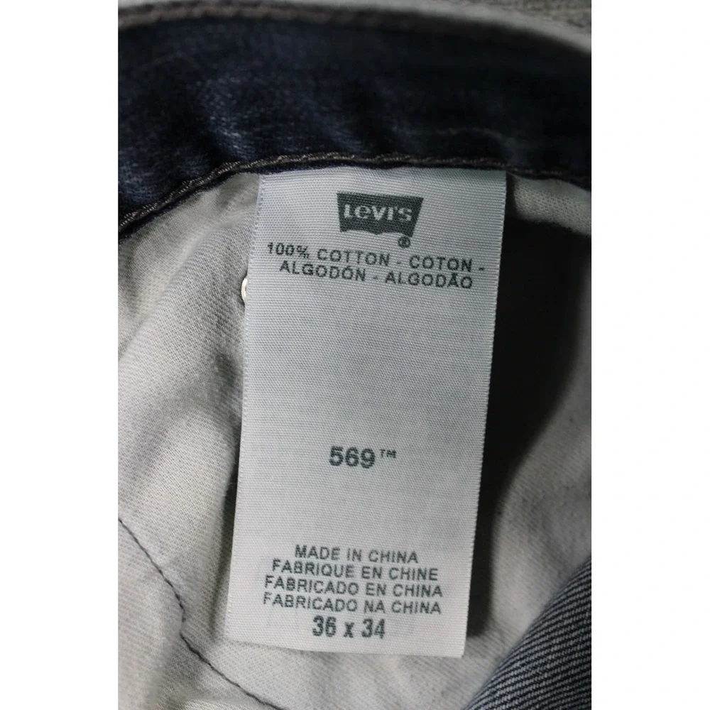 Levis 569 Loose Straight Leg Jeans Mens 36x34 Blue Denim Medium Wash 100% Cotton